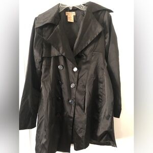 2000s Era Black Double-Breasted Women's Fashion  Coat